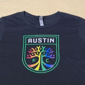 Austin FC Pride logo MLS soccer T shirt size M